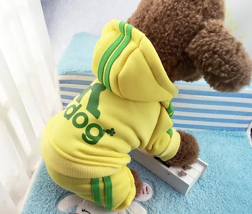 Winter Warm Pet Dog Clothes Soft Cotton Four-legs Hoodies Outfit For Small Dogs Chihuahua Pug Sweater Clothing Puppy Coa
