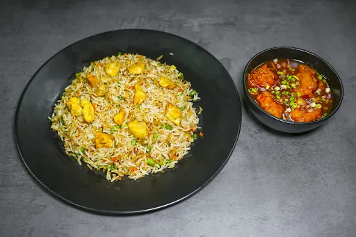 Chiken Fried Rice+Veg Manchurian (4pc)