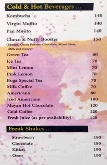 Boga Cafe De menu 