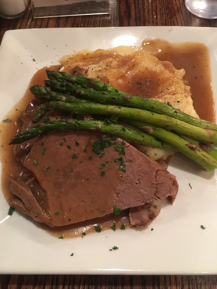 Gluten free Yankee Pot Roast and gravy.