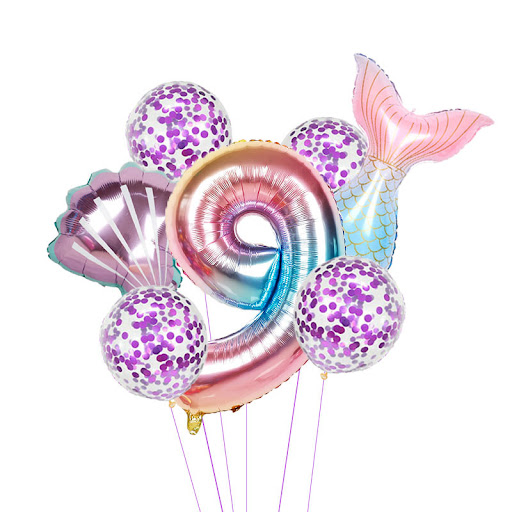 Title 6, Birthday Party Supplies Decorative Mermaid Ball...