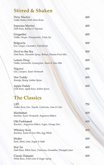 The Writer's Bar - Hotel Savoy Welcom menu 