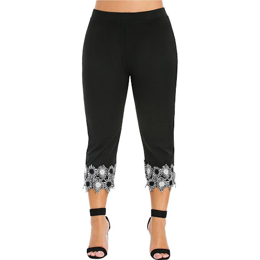 Title 5, Womens plus size stretch lace leggings for com...