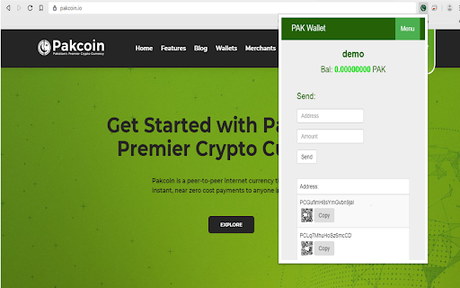 Pakcoin Wallet Extension