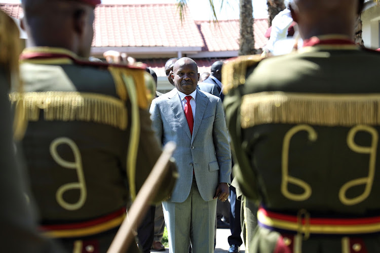 Interior Cabinet Secretary Kithure Kindiki arrives at the GSU Training School in Embakasi , Nairobi on March 12, 2024