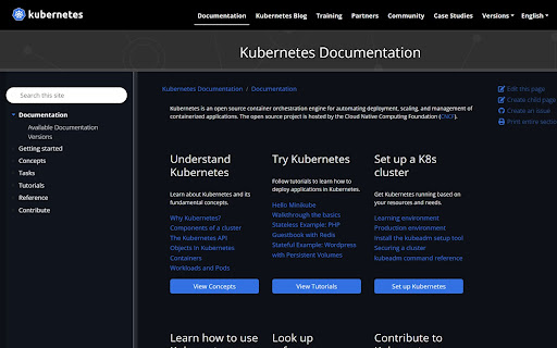 Ko's Kubernetes.io/docs Dark Theme