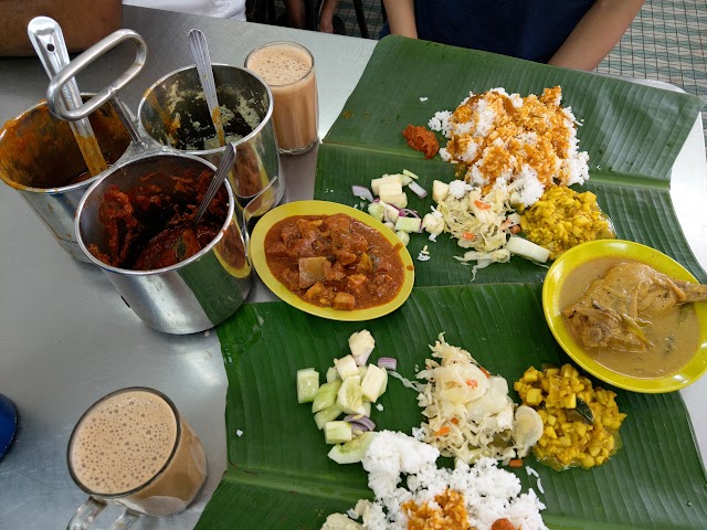 Banana leaf rice at Raju Restaurant