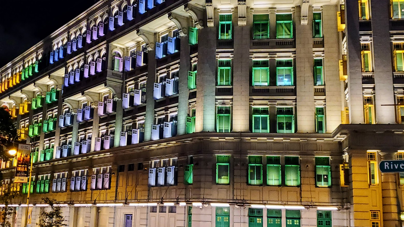 Old Hill Street Police Station, the building with the colorful rainbow windows