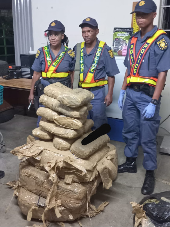 These are some of the bags of dagga seized from a trailer which was stopped at a police check point in Kimberley, Northern Cape, on Sunday.