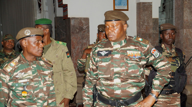Gen Abdourahmane Tiani, who was declared the new head of state of Niger by leaders of a coup, arrives to meet with ministers in Niamey, Niger, on July 28 2023.