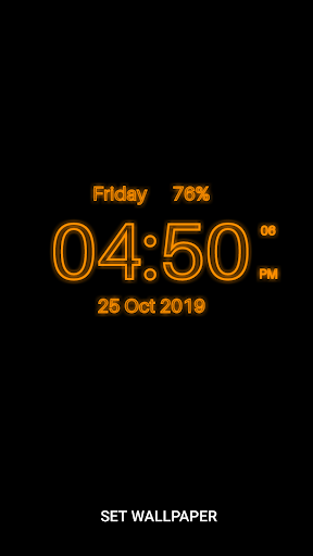 Neon Digital Clock Live Wallpaper