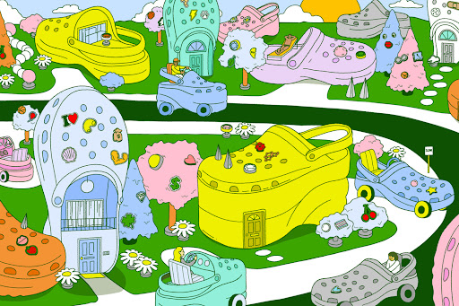 Crocs with jibbitz are looking like cars and houses.