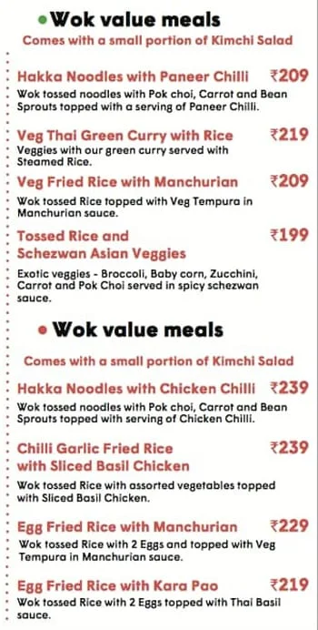 Wokstars menu 