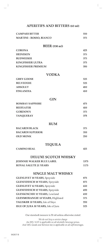 The Cavalry Bar - Maidens Hotel menu 