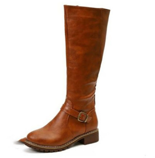 Title 2, Over-the-Knee Boots Side Zipper Thick Heel Larg...