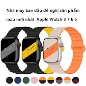 Dây Đeo Silicone Khóa Nam Châm Cho Đồng Hồ Thông Minh Apple Watch Ultra 49Mm 45Mm 44Mm 41Mm 40Mm