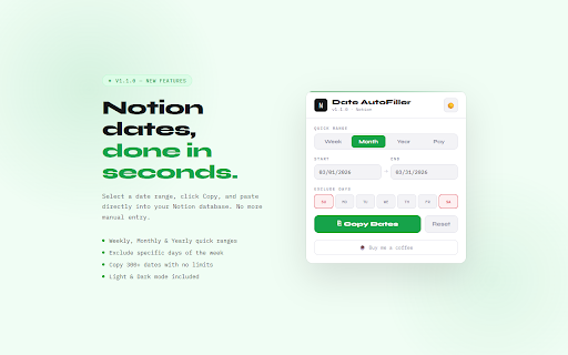 Notion Date Filler screenshot 1