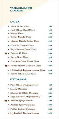 Dosama menu 3