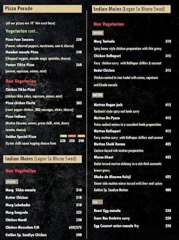 Golden Family Restaurant & Bar menu 