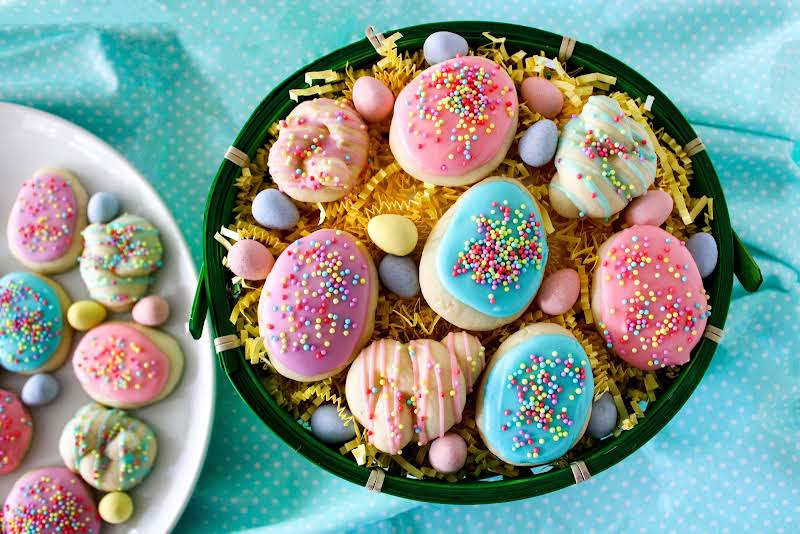 Decorated Italian Easter Cookies Ready To Be Enjoyed.