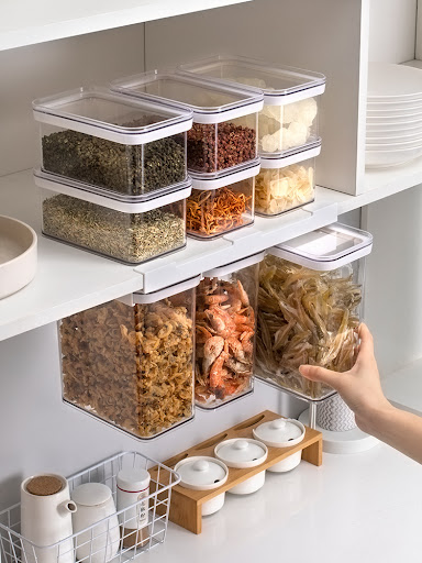 Title 9, Wall-hung rice bucket with whole grains Keep yo...