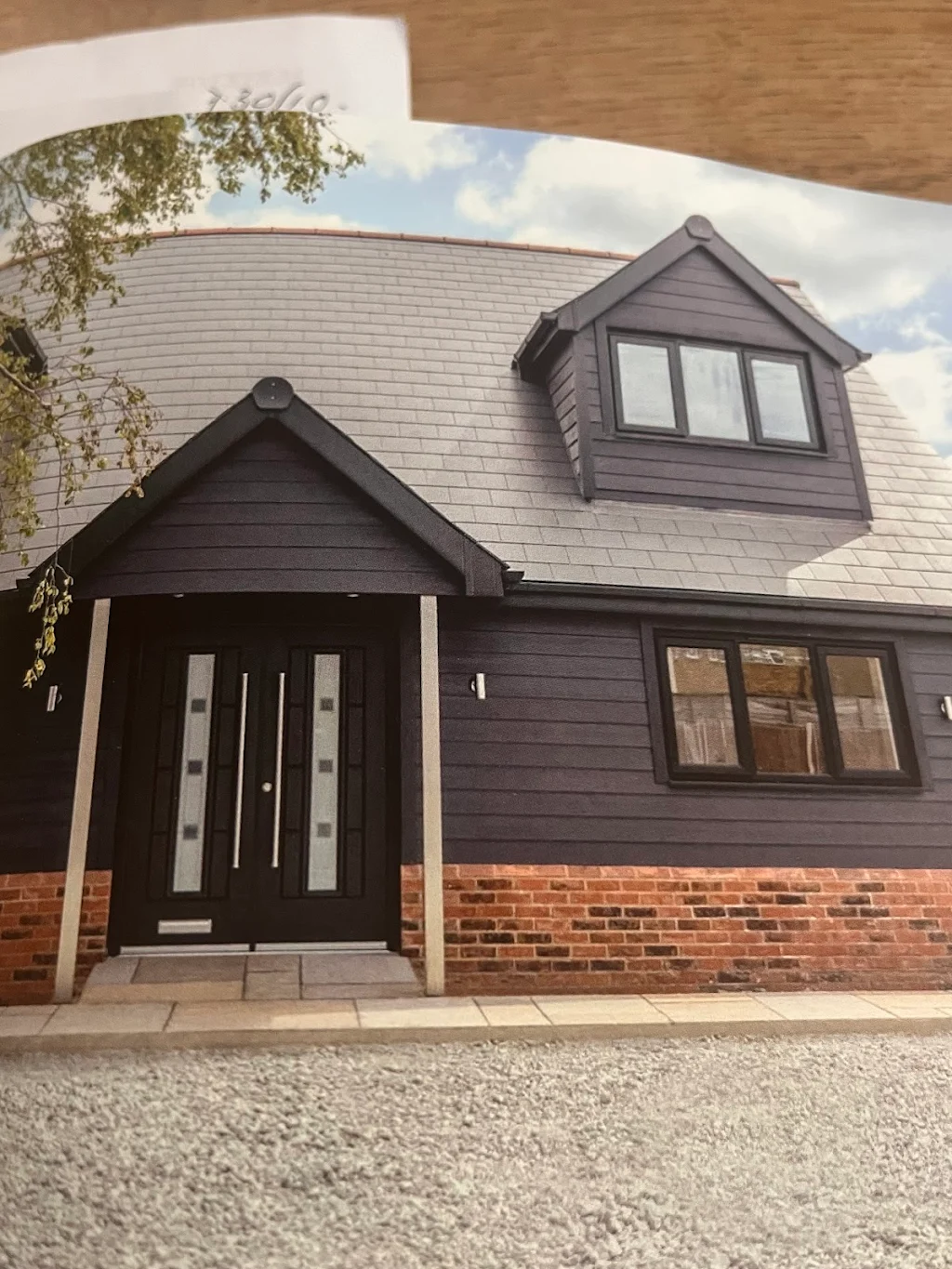 Vermont double doors in black with grey shades glass