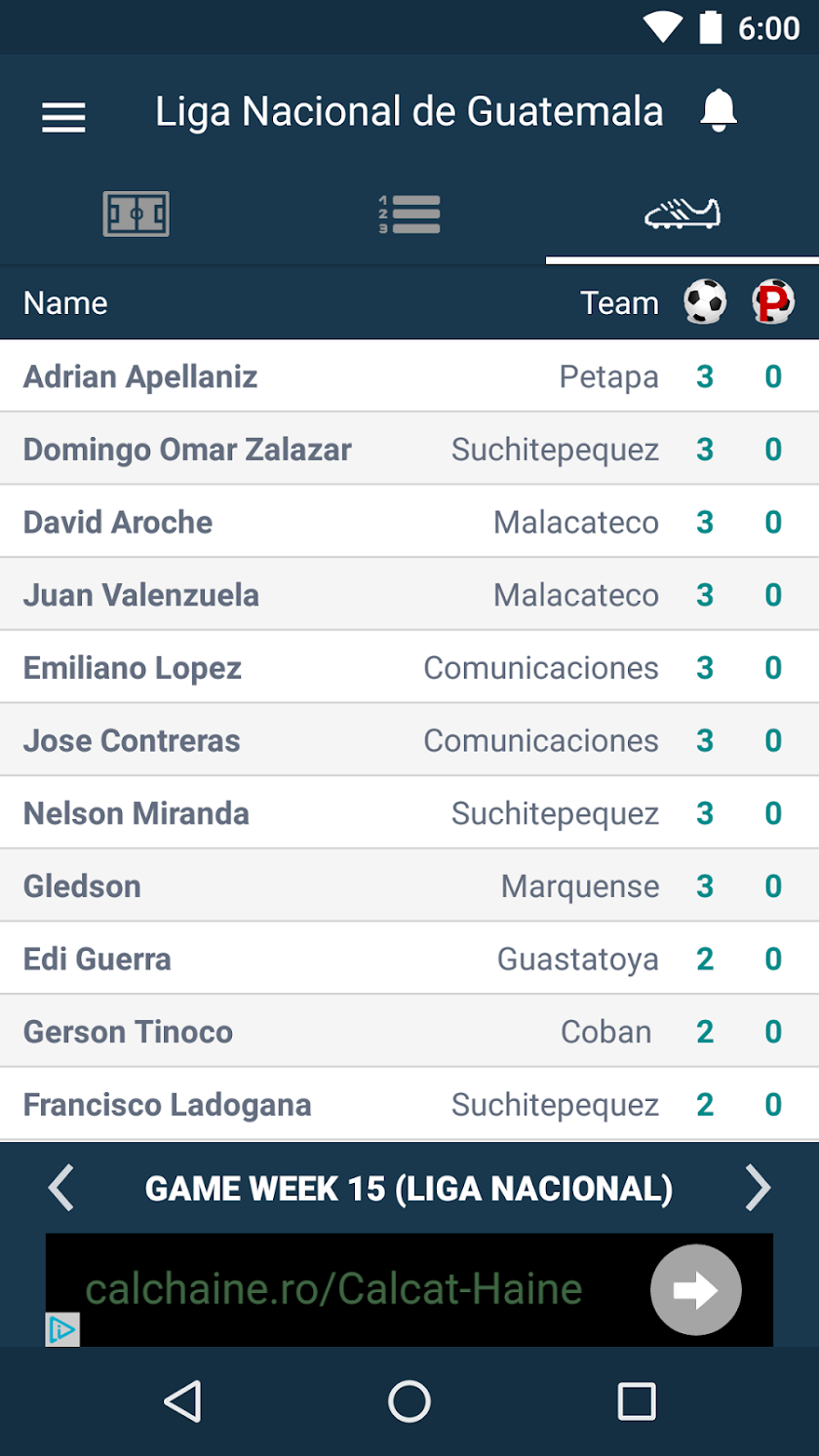 Guatemala Football League Screen 3