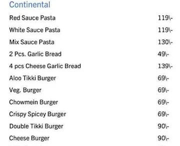 Daily chaska menu 