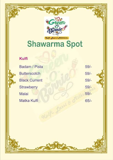 Green O Berrieo Shawarma Spot menu 