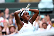 Cori Gauff of the United States celebrates victory after her Ladies' Singles first round match against Venus Williams of The United States during Day one of The Championships - Wimbledon 2019 at All England Lawn Tennis and Croquet Club on July 01, 2019 in London, England.