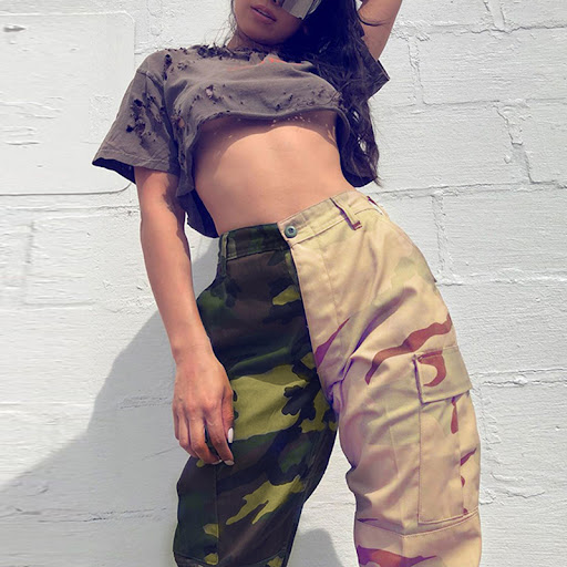 Title 2, Sexy Pocket Cargo Pants for Women, Clash Camo C...