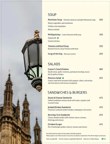 Main Street - The Residency Towers menu 