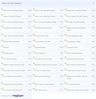 Siravi Sweets menu 1