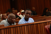 Muzi Sibiya and Bongani Ntanzi, accused of killing Bafana Bafana keeper Senzo Meyiwa, in the dock at the Pretoria high court. 