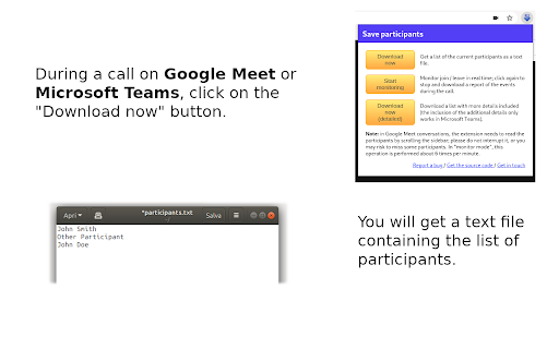 Save Participants (Google Meet & MS Teams)