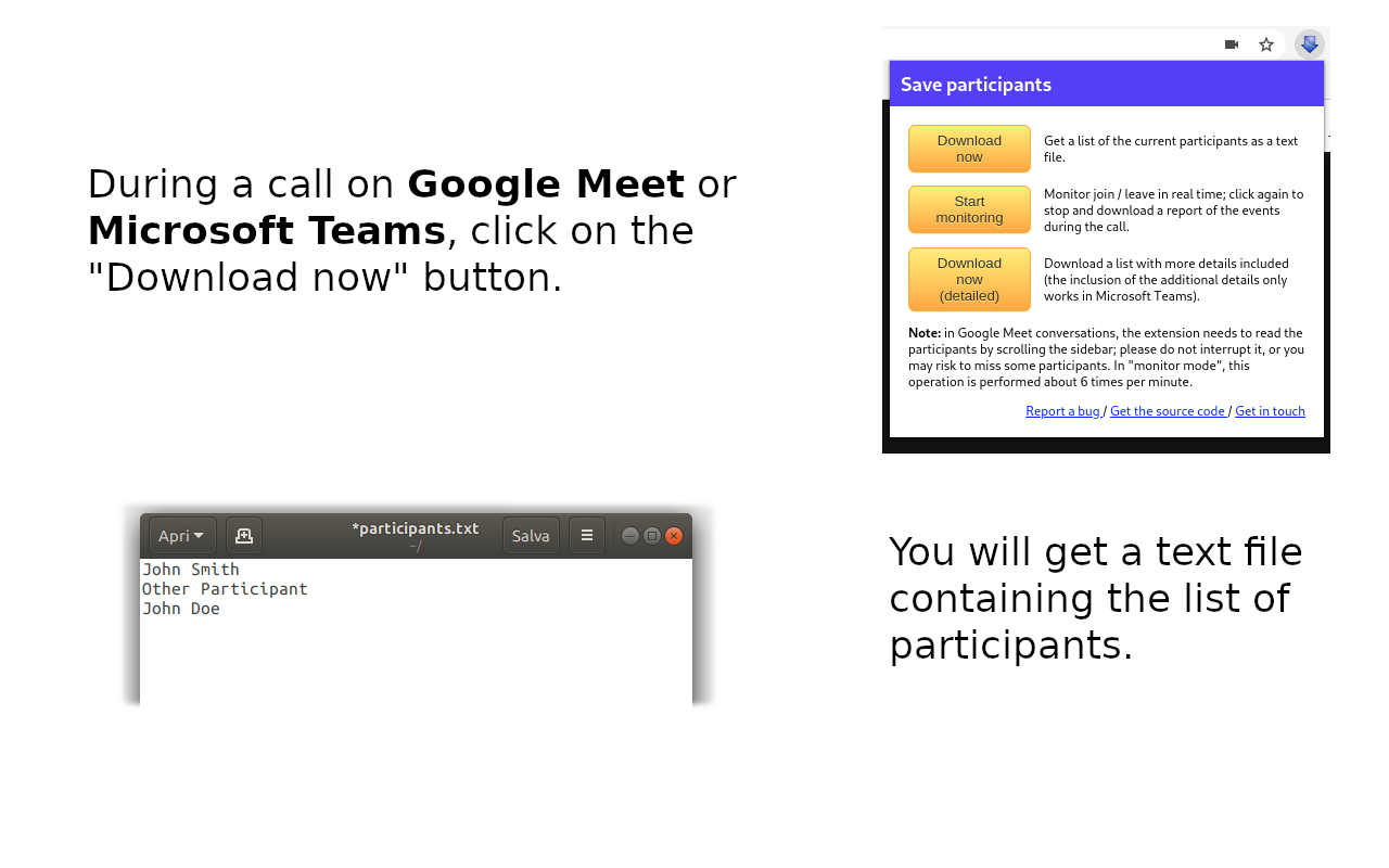 Save Participants (Google Meet & MS Teams) Preview image 0