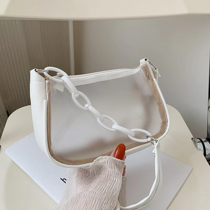 Bolsa de ombro feminina All-Match Net Red Fashion com corrente, perfeita para usar sob o braço, um acessório de moda essencial e estiloso.