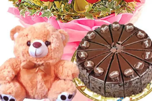 Chocolate Cake & 1 Teddy Bear