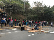 A group of students protesting at UKZN’s Westville campus on Friday, August 17 2018.