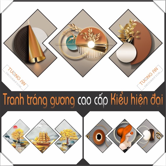 Tranh Treo Tường Decor Tráng Gương Hiện Đại Trang Trí Phòng Khách, Phòng Ngủ, Phòng Bếp | Tranh Decor Tuong An