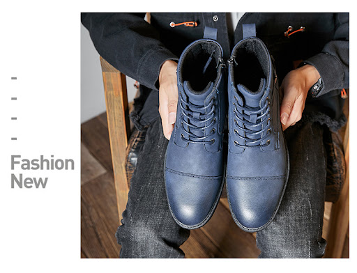 Title 2, Mens Worker Boot Retro Lace Up High-top Martin...