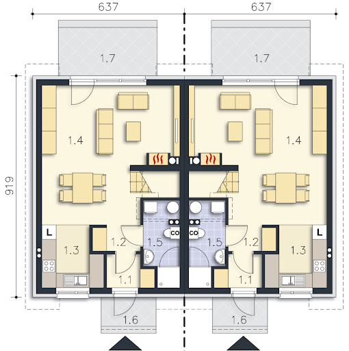 Tromso II LMBL47a - Rzut parteru