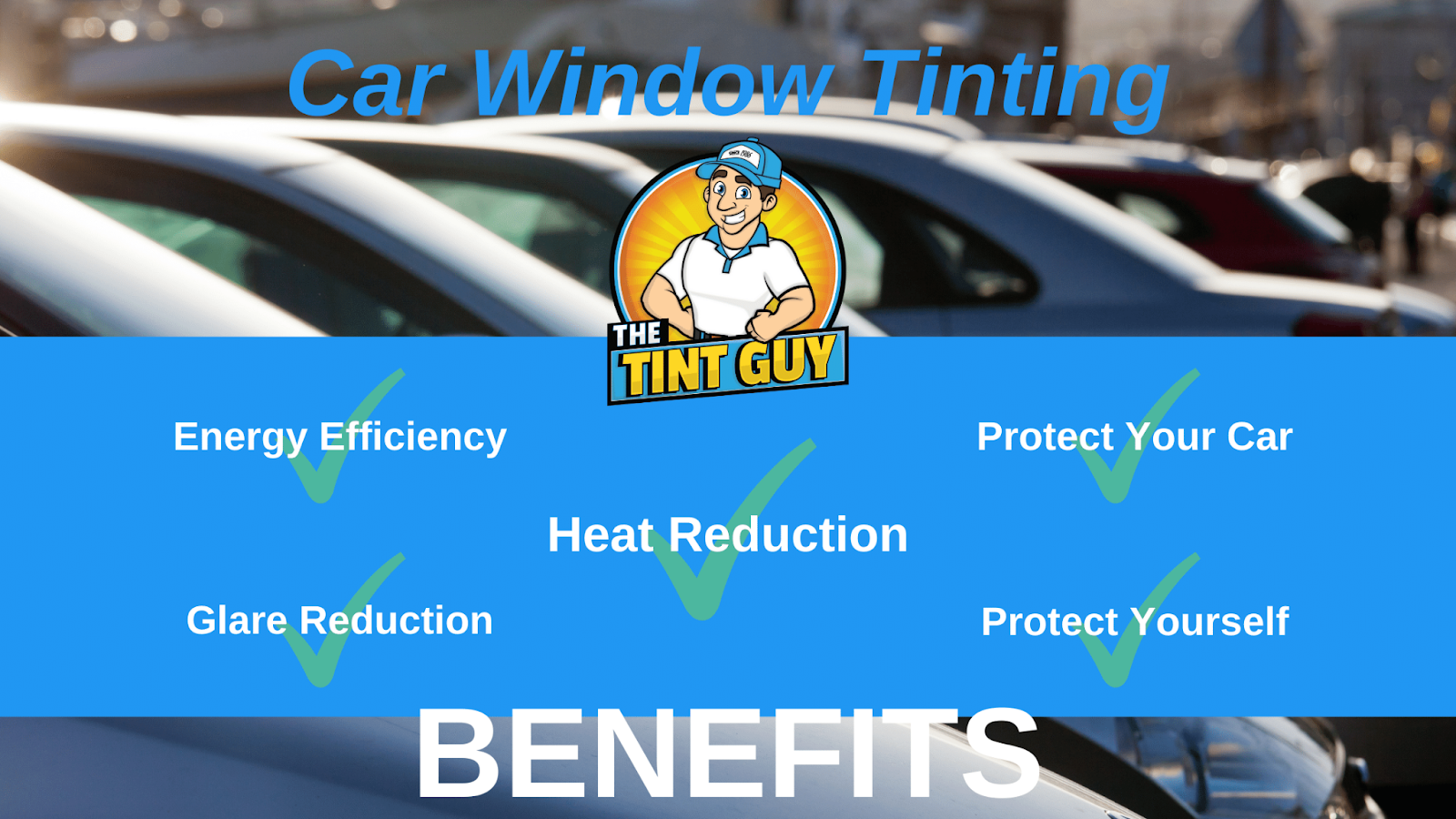 Tinted car windows can reduce heat inside of the car