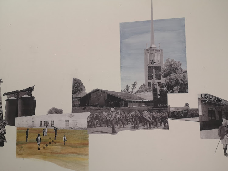 Collages produced by Oudtshoorn residents from archives of the CP Nel museum and the KKNK, and their own family albums. Picture: HANS PIENAAR