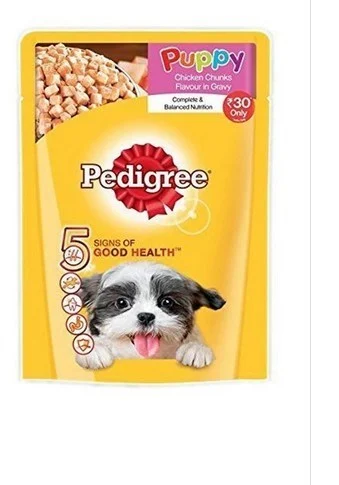 Pedigree Daily Food For Puppy - Chicken & Rice In Gravy - 80 gm