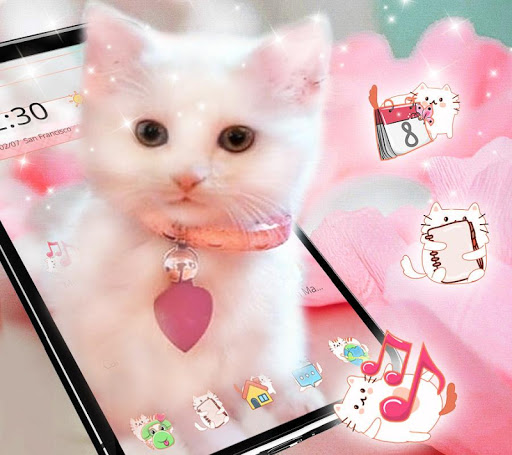 Cute Pink Cat Theme
