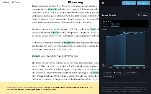 Stock Analysis Overlay (Simply Wall St)