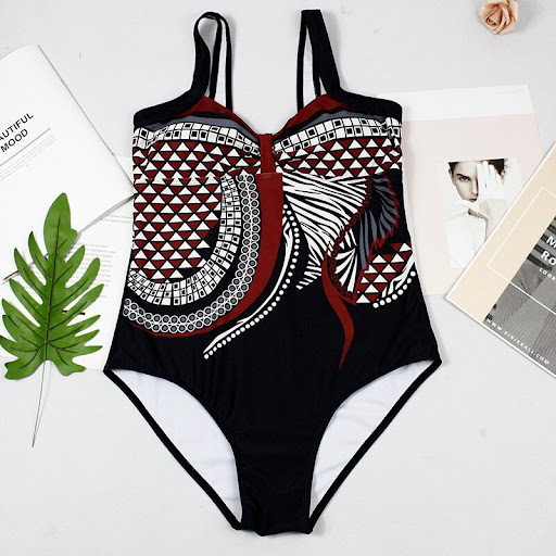 Title 30, Strap retro printed sexy backless ladies one-pi...