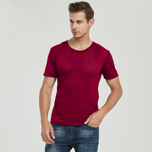 Title 5, Ice silk mesh short sleeve T-shirt. Breathable,...