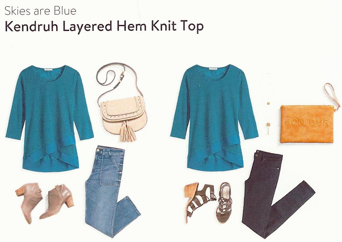 September Stitch Fix Box, Skies Are Blue Kendruh Layered Hem Knit Top